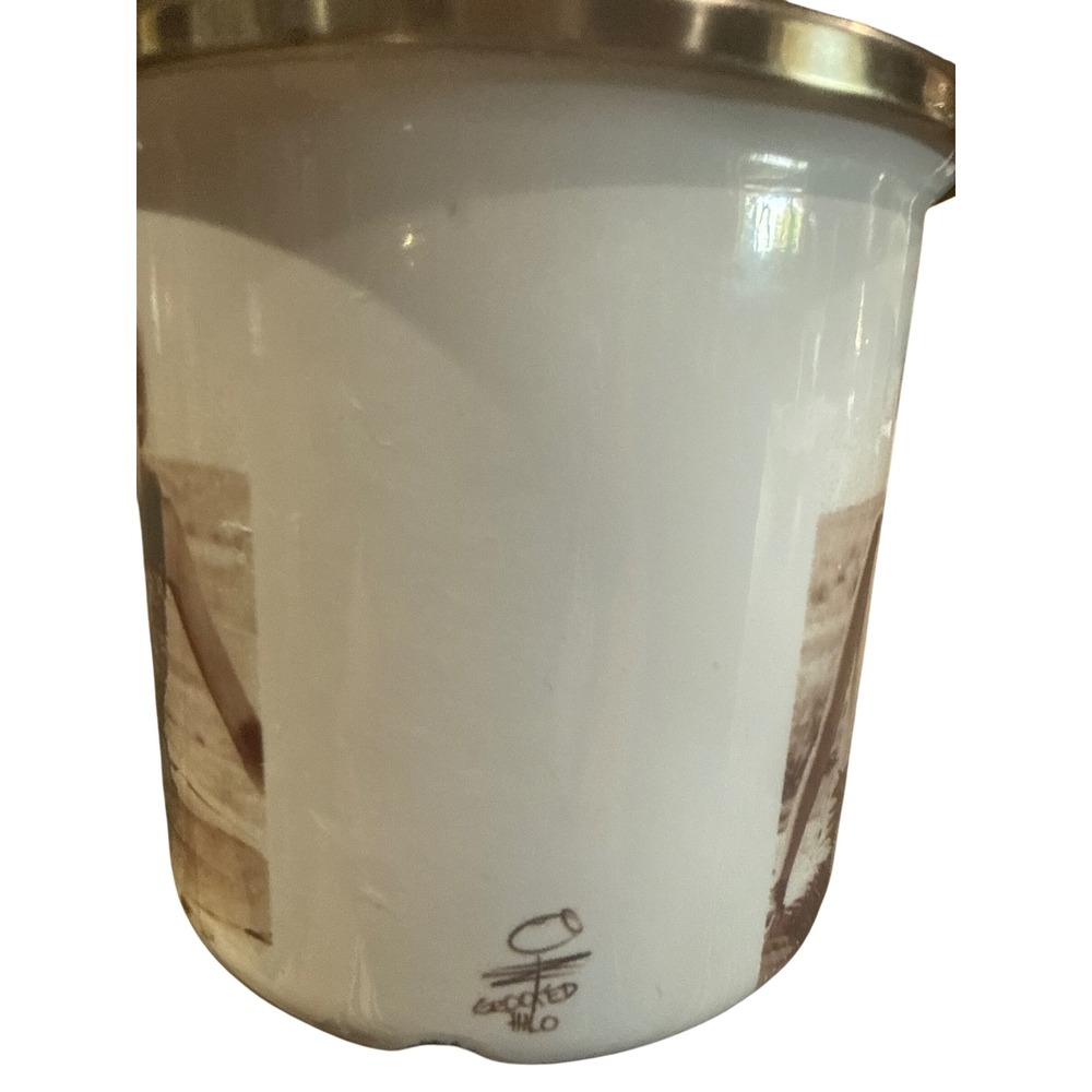 Crooked Halo Thelma and Louise Enamel Campfire Mug White Sepia Retro 90s Movie - Picture 3 of 5